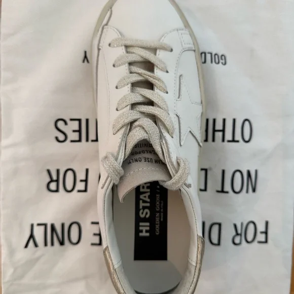 Worn once Golden Goose Hi Star Optic White Sneakers 37 - Picture 4 of 10